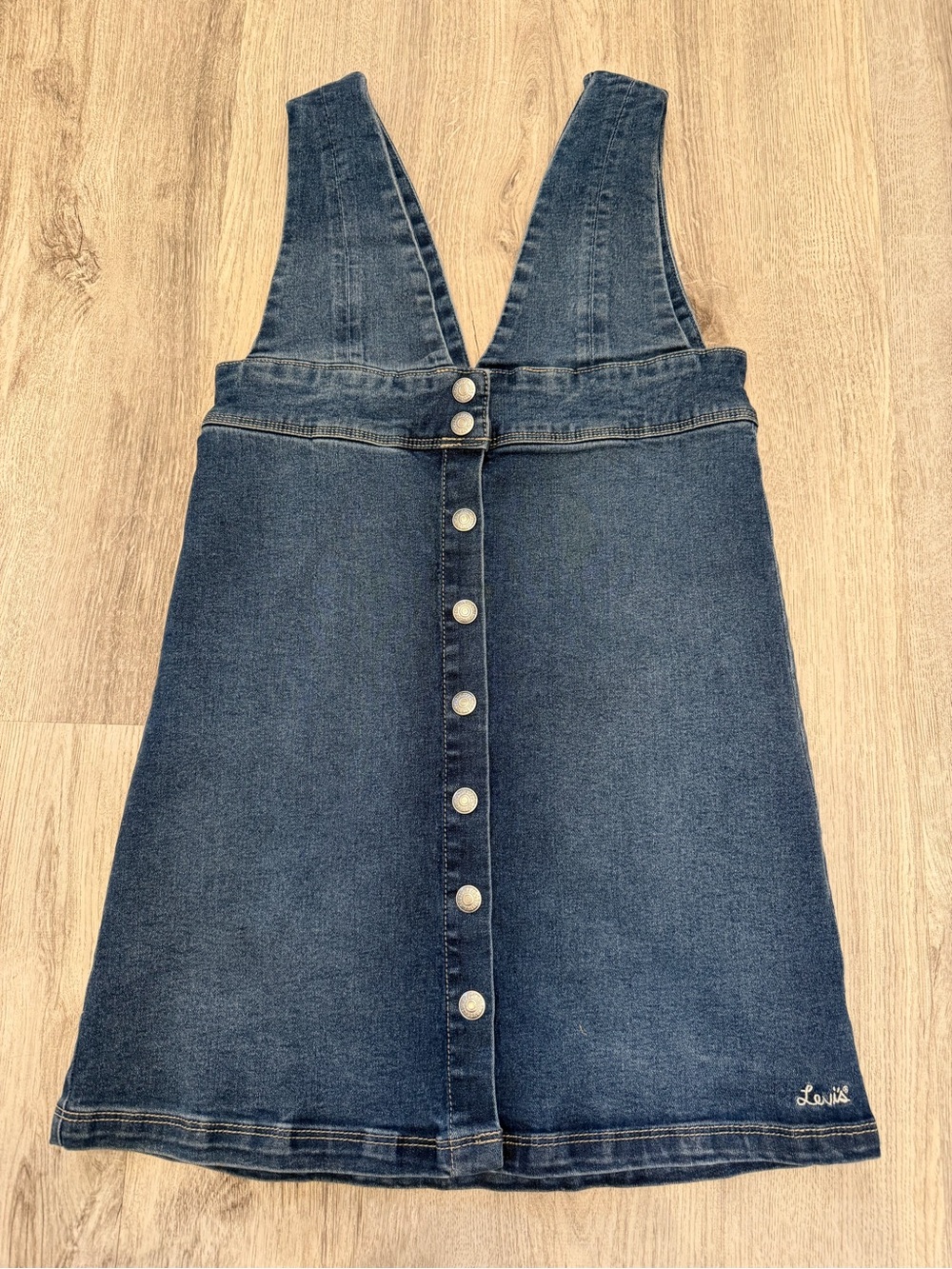 Levi’s Girls Size 7 Denim Button Front Pinafore Jumper Dress